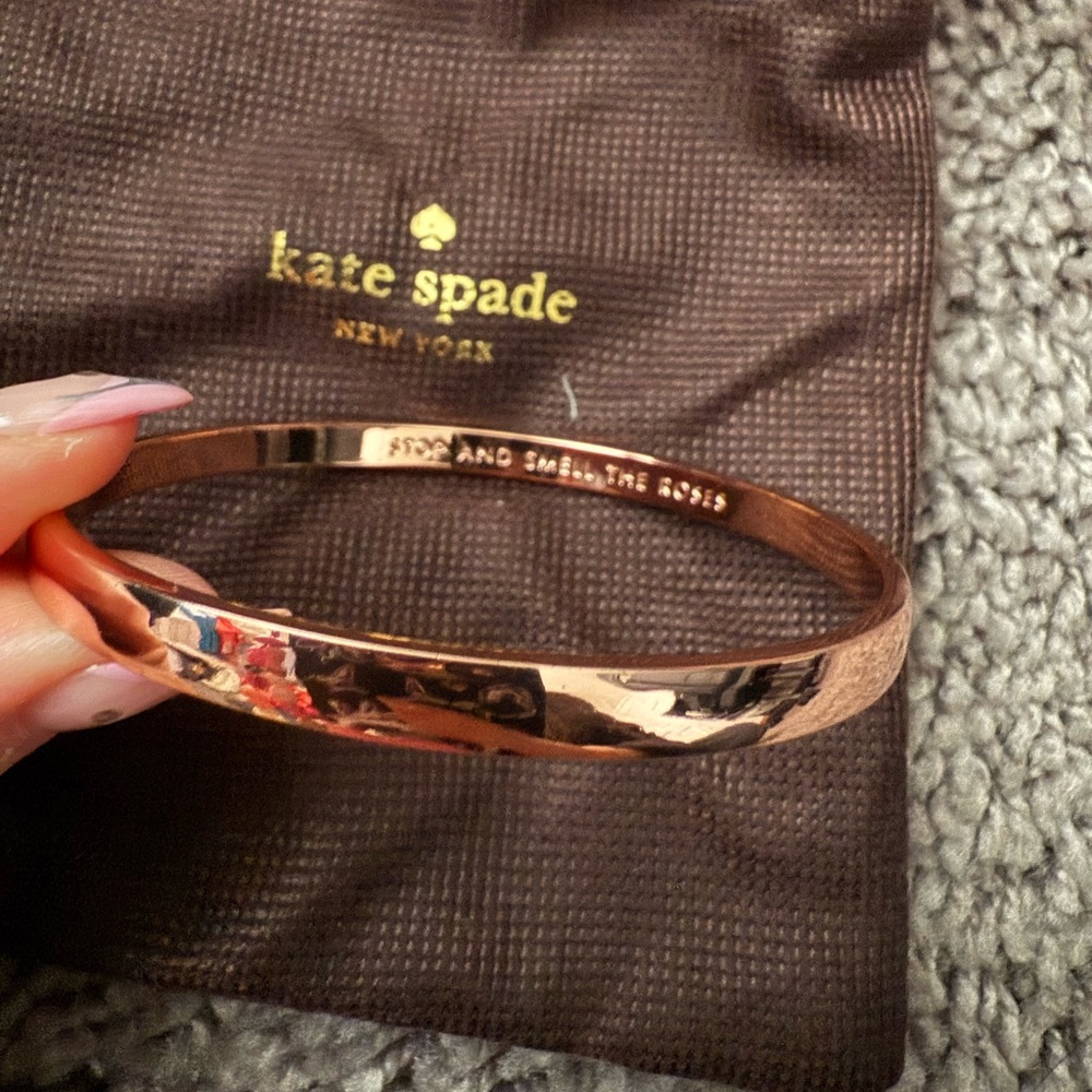 kate spade Rose Gold Engraved Bangle Bracelet